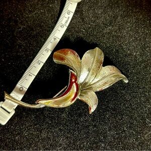Vintage Coro Silver Floral Brooch